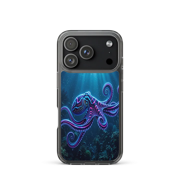 Neon Octopus Underwater iPhone Case product image (2)