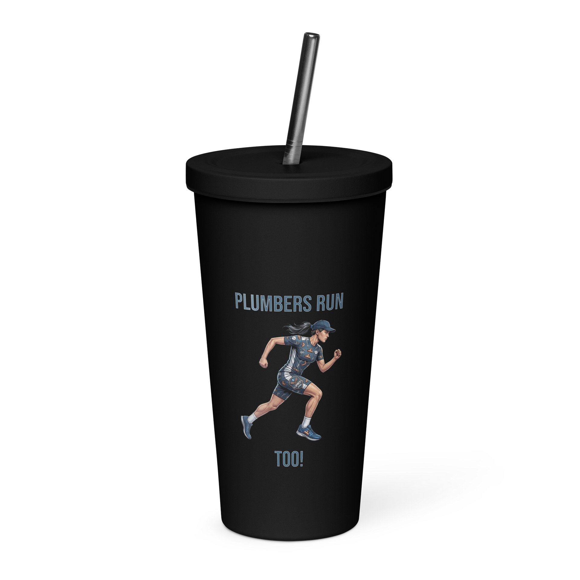 Plumber Athlete Tumbler with Straw | Ladies Running Edition product image (1)