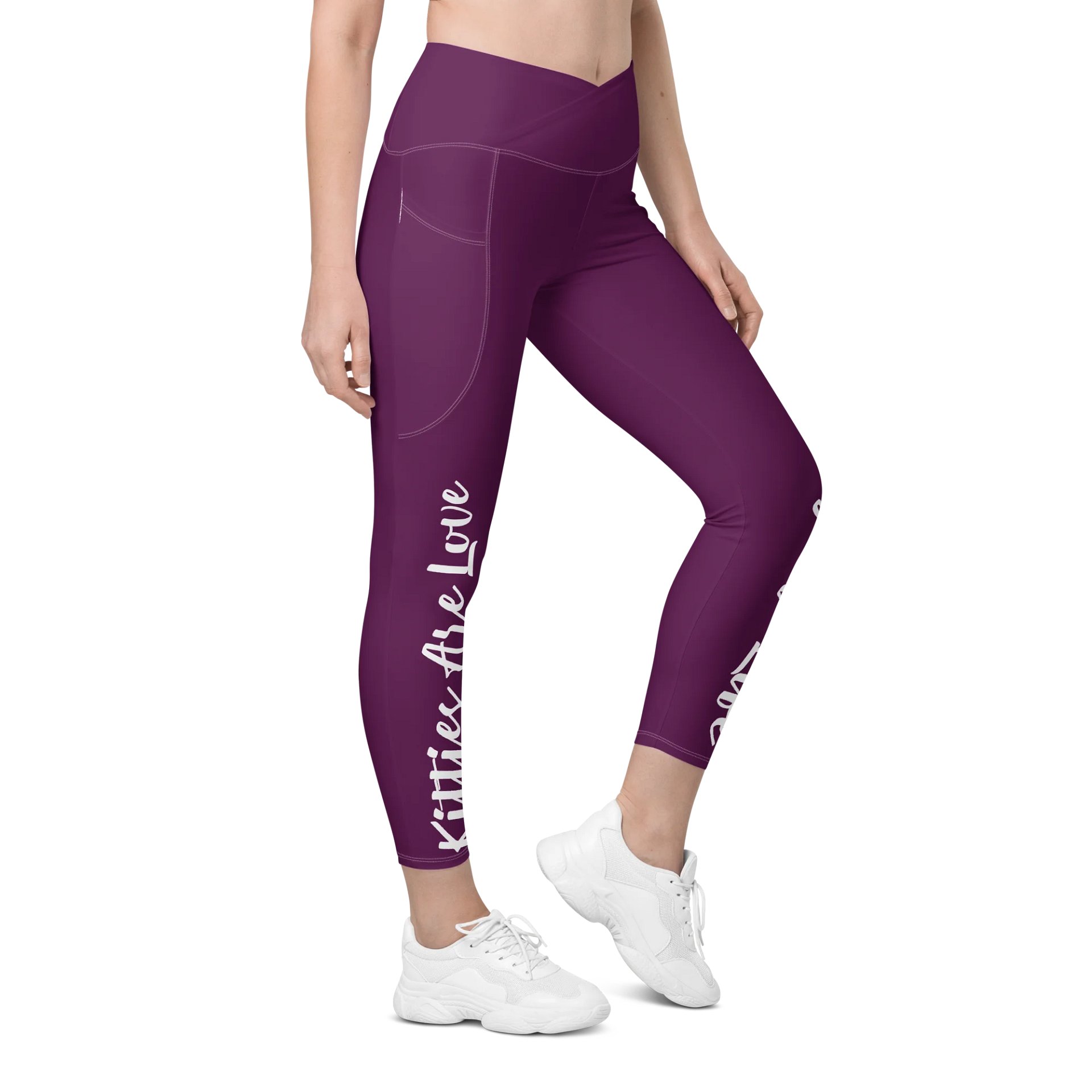 KITTIES ARE LOVE KITTIES ARE LIFE CROSSOVER LEGGING product image (5)