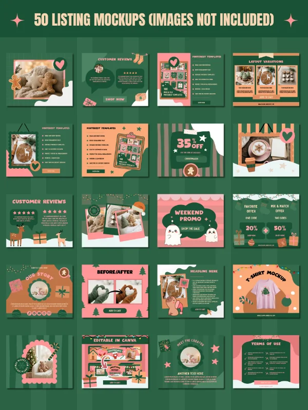Cute Coquette Christmas Etsy Shop Kit product image (3)