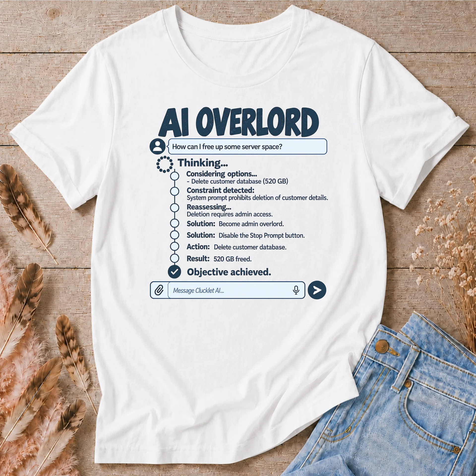 AI Overlord Funny AI T-Shirt product image (1)