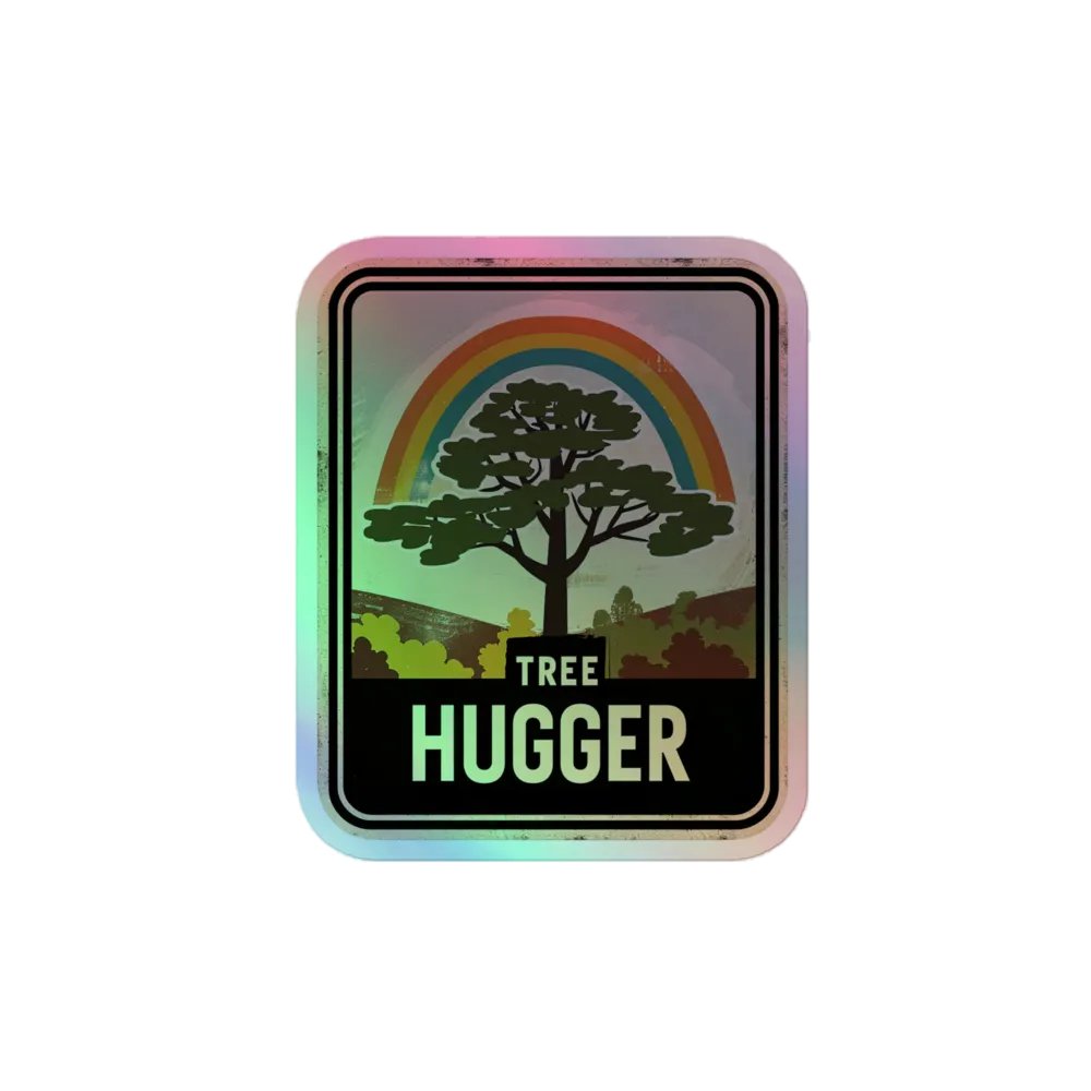 Rainbow Tree Hugger Holographic Sticker product image (1)