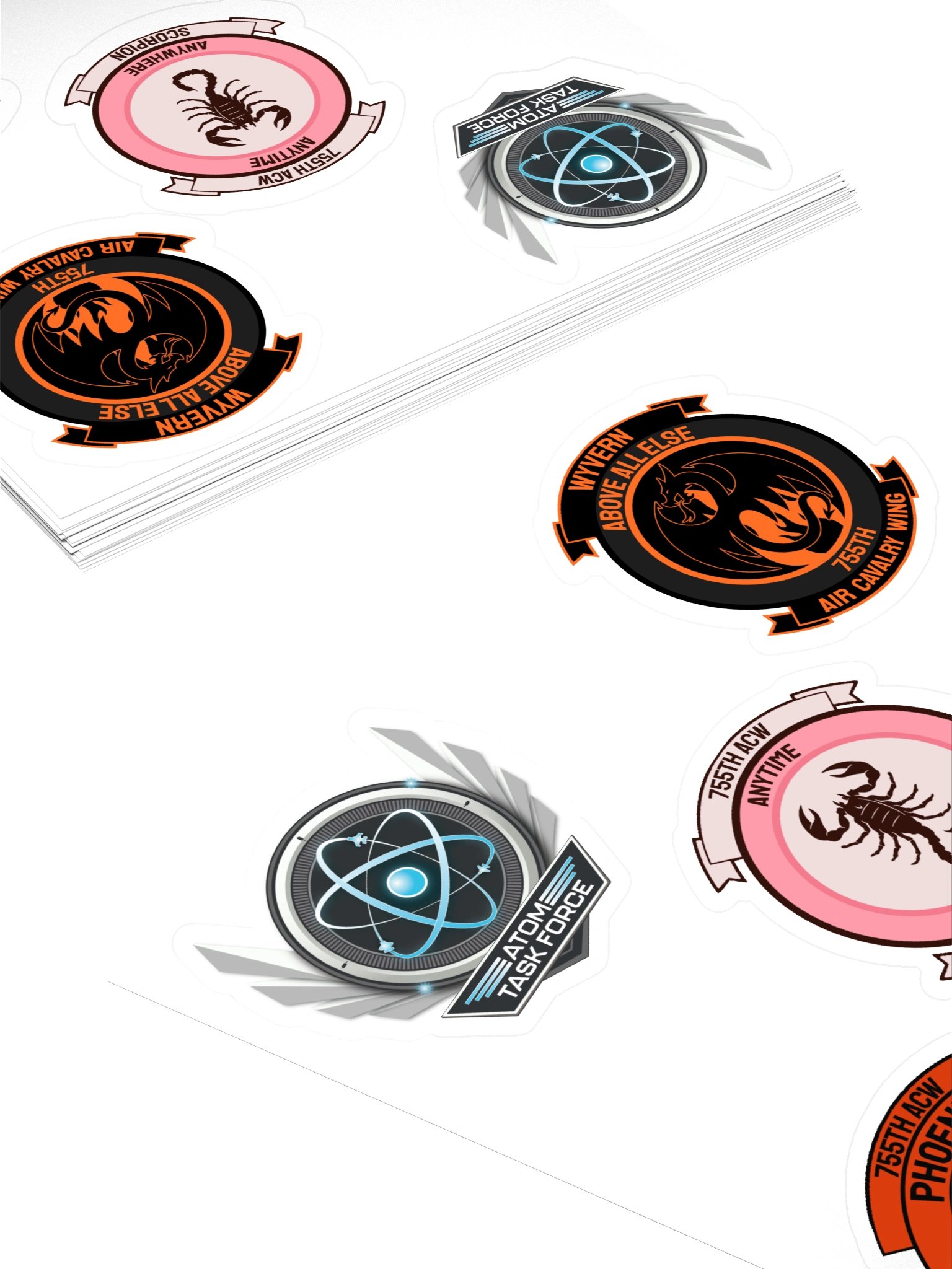 Atom Task Force 755th Air Cavalry Wing Sticker Sheet! product image (4)