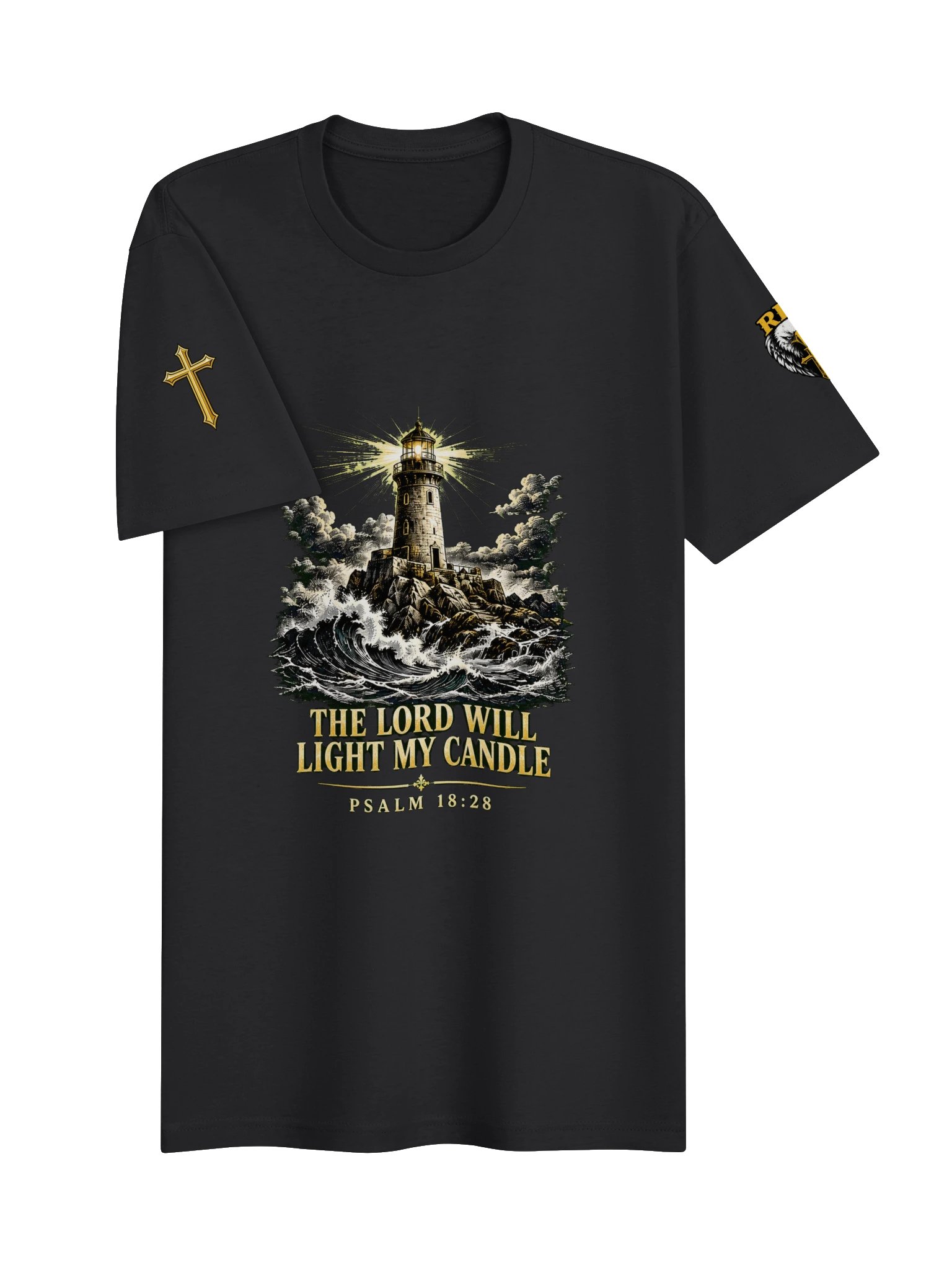 Light & Strength Scripture T-Shirt — Black product image (3)