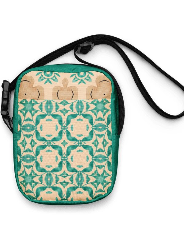 Teal and Tan Boho Crossbody Bag – Two-Pattern Style product image (1)