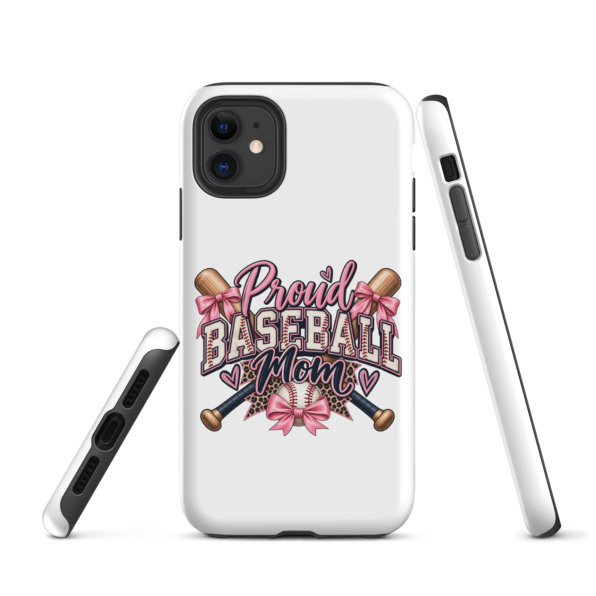 Proud Baseball Mom Phone Case | Pink Bow Tough Case product image (1)