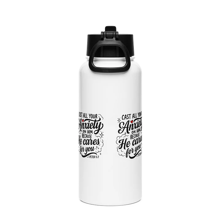 Cast All Your Anxiety Stainless Steel Insulated Water Bottle — 1 Peter 5:7 product image (2)