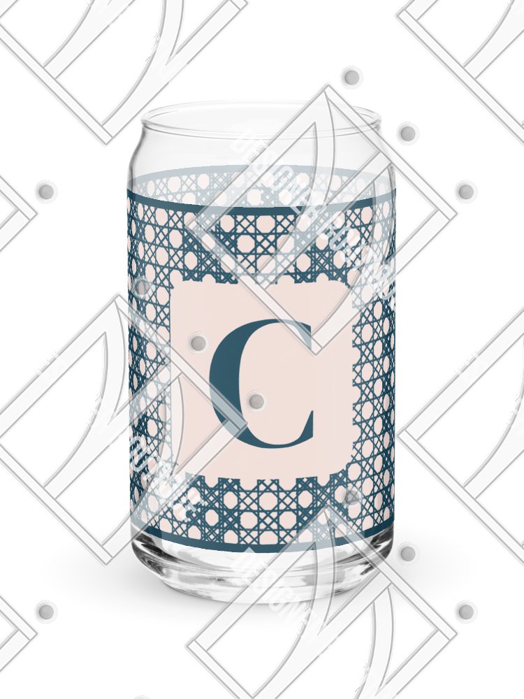 Le Rose Blue Monogram B Can-Shaped Glass product image (1)
