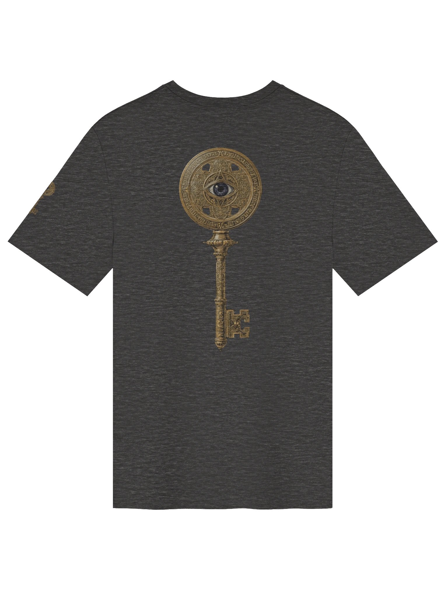 The Gatekeeper’s Key – Dark Heather Grey Reverse Urban Edition (Back + Left Shoulder Print) product image (2)