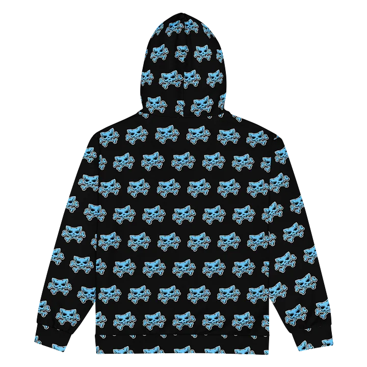 (Dark Mode) Blue Kat Skull Zip Hoodie product image (2)