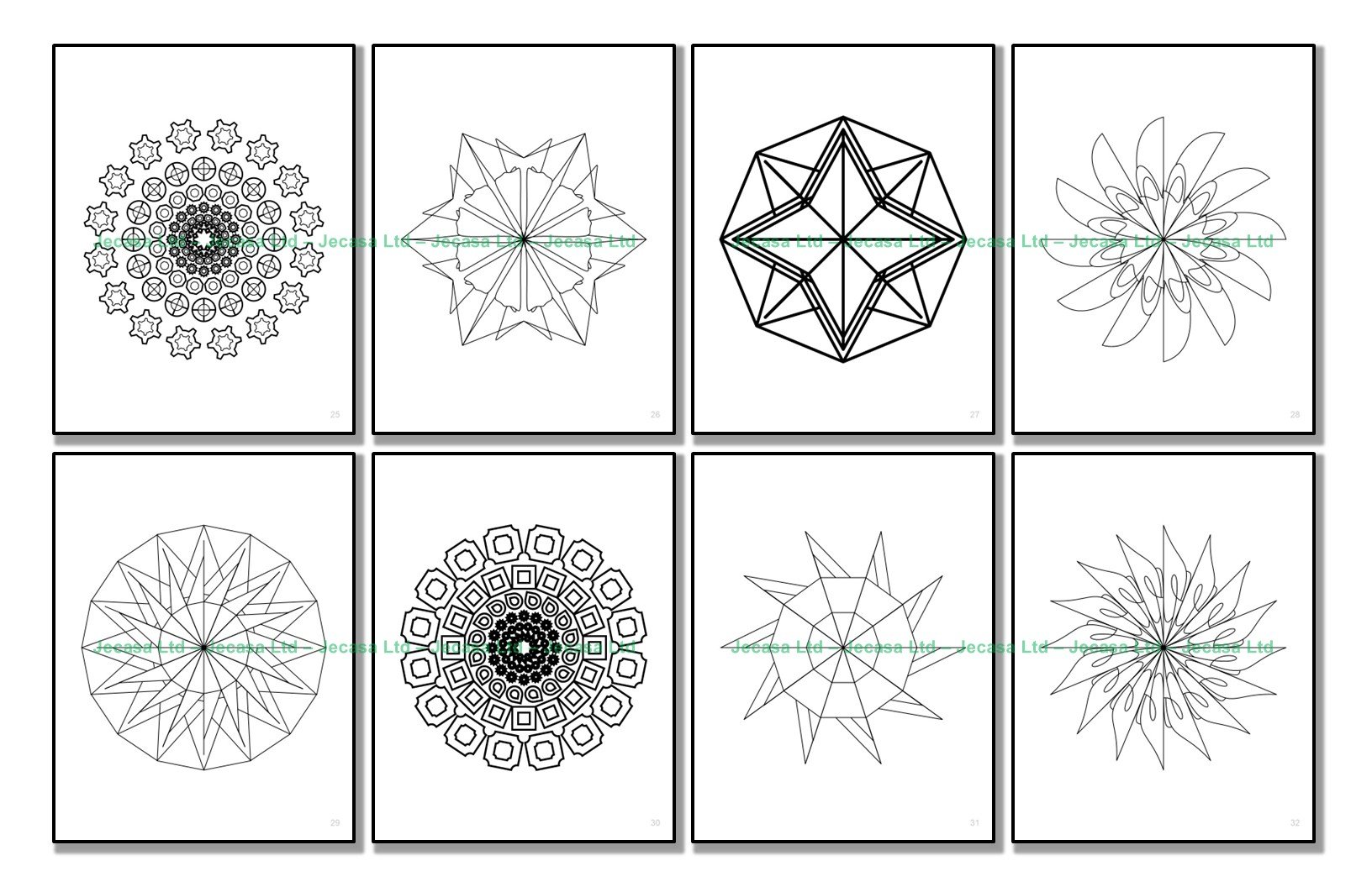 100 Geometric Mandala Coloring Pages | PDF | Digital File | Series GM2025 Vol. 9 product image (6)