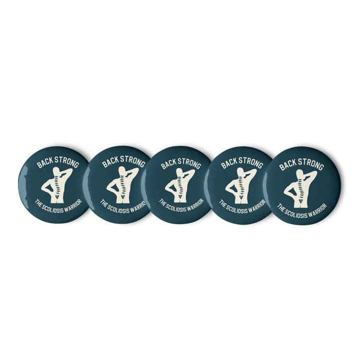 Scoliosis Warrior Button Set: Navy product image (3)