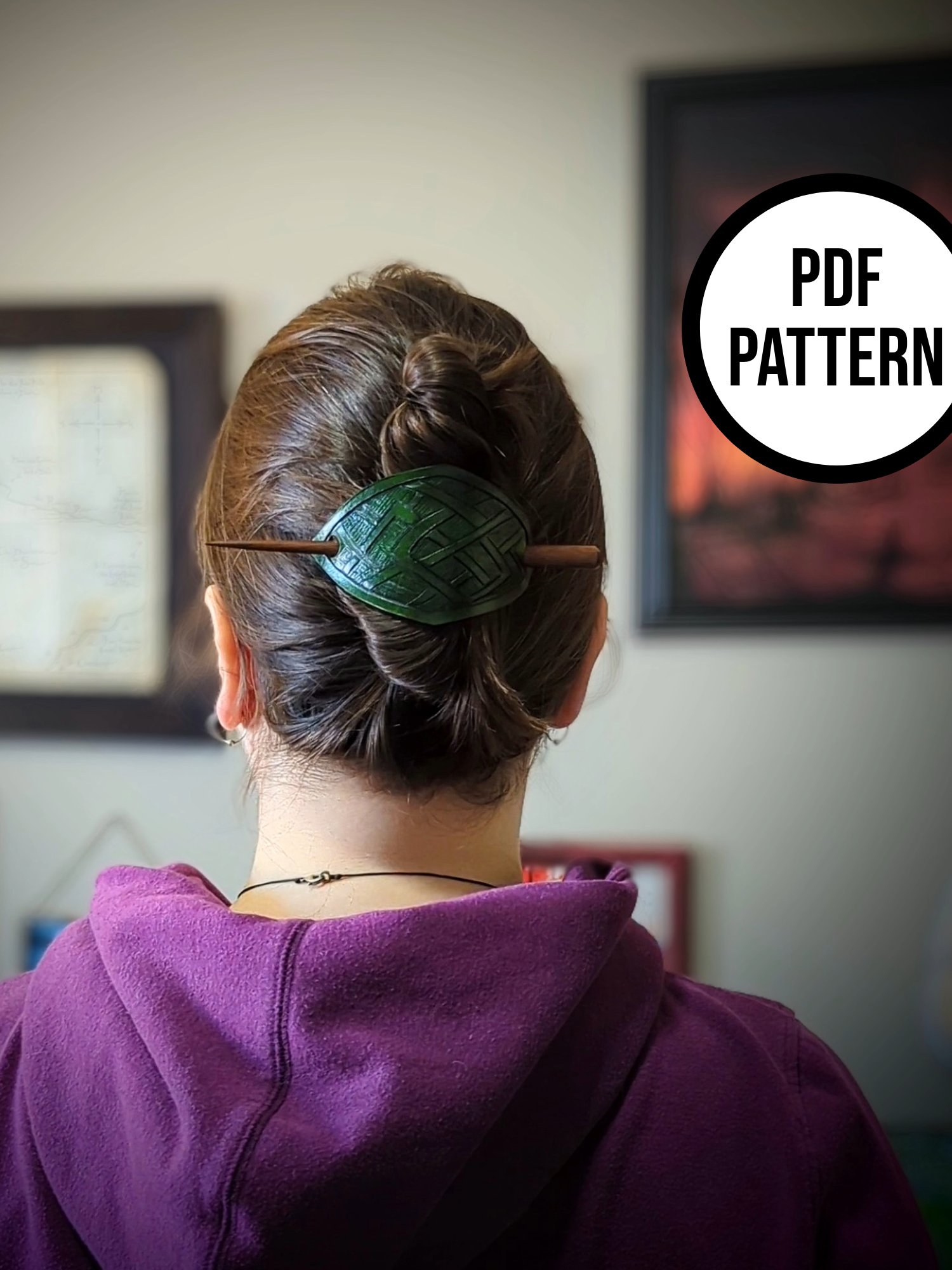 Leather Hair Stick - PDF Pattern for Leatherwork product image (2)