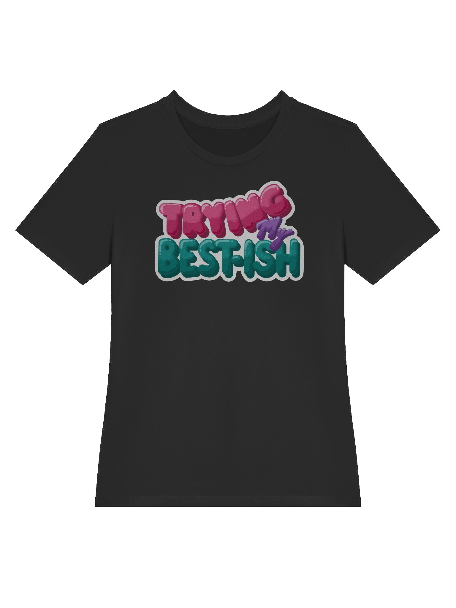 “TRYING MY BEST-ISH” - Kawaiifiti Style - Women's Relaxed-fit T-Shirt (Dark) product image (3)