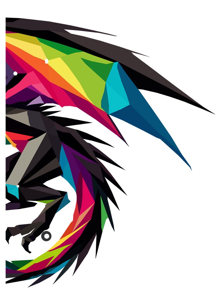 Free Geometric Dragon PNG Art - Transparent Background, Vibrant Low Poly Illustration product image (2)