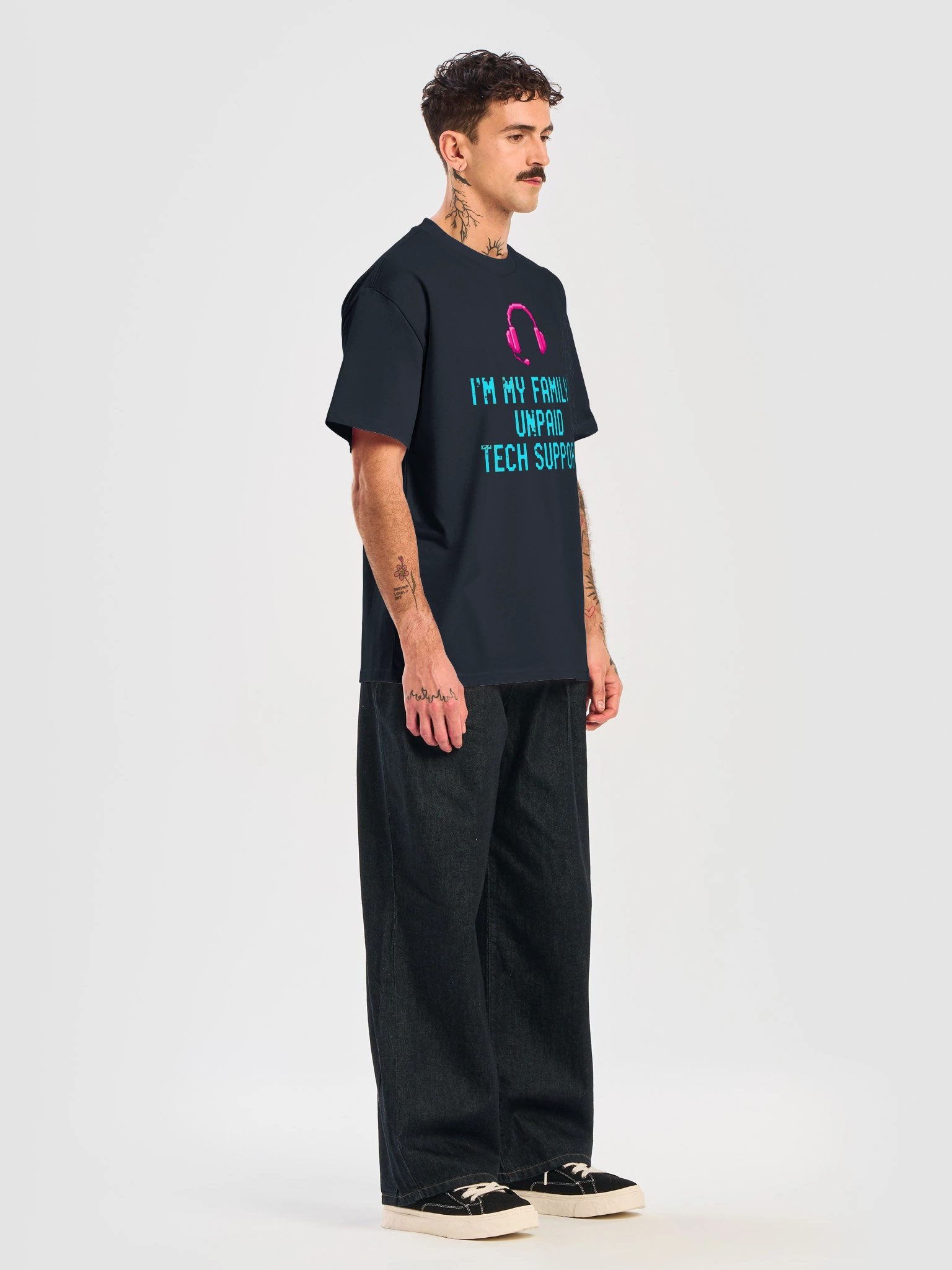 My Family's Unpaid Tech Support Funny IT Shirt – Retro Neon Gamer Tee product image (7)