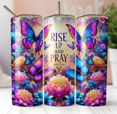 Rise Up and Pray Stainless Steel Tumbler - Luke 22:46 product image (1)