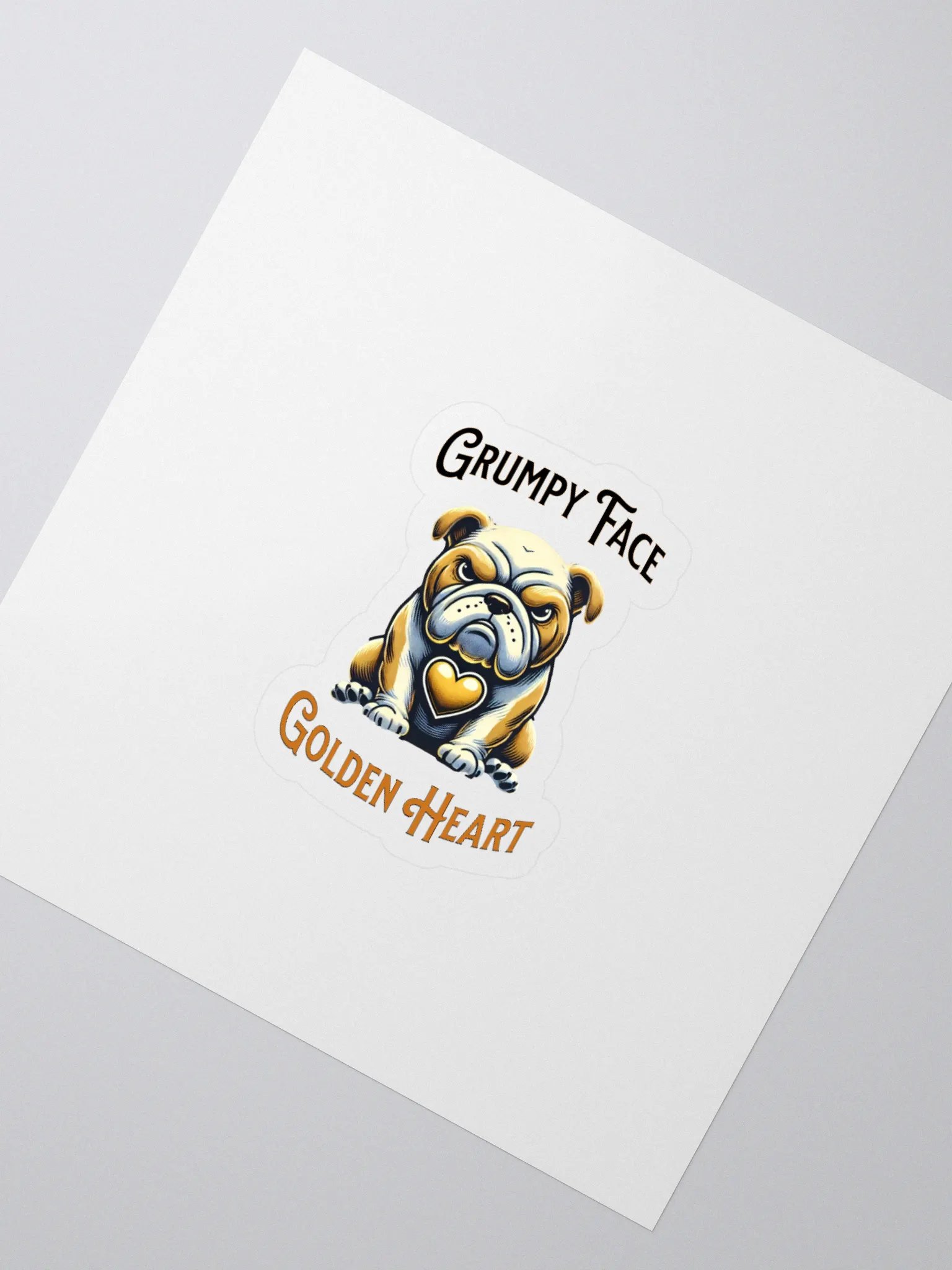 Grumpy Face Golden Heart Sticker product image (2)