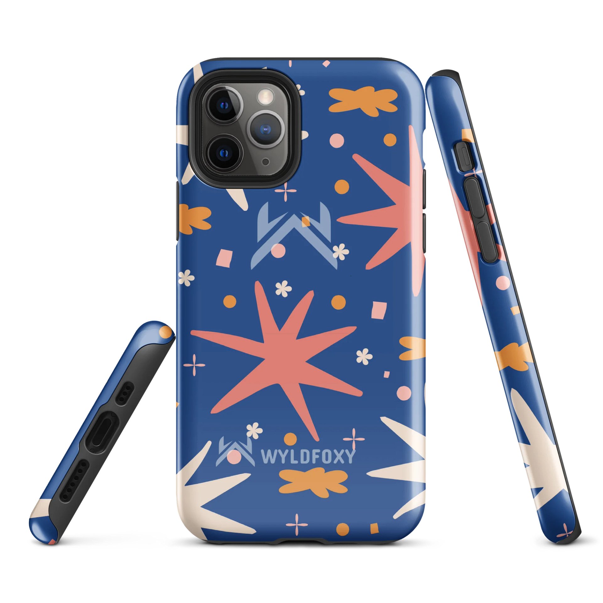 WyldFoxy Blue and Orange Abstract Shapes Tough Case for iPhone® product image (2)