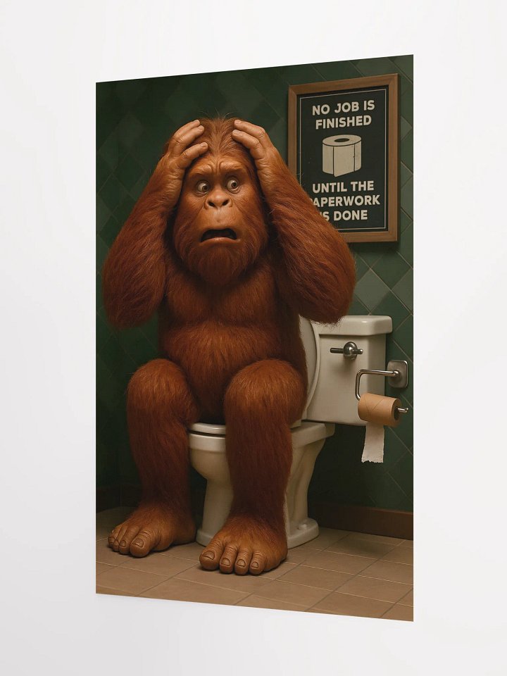 "Bigfoot's Worst Nightmare" – Funny Bathroom Wall Art Poster product image (2)