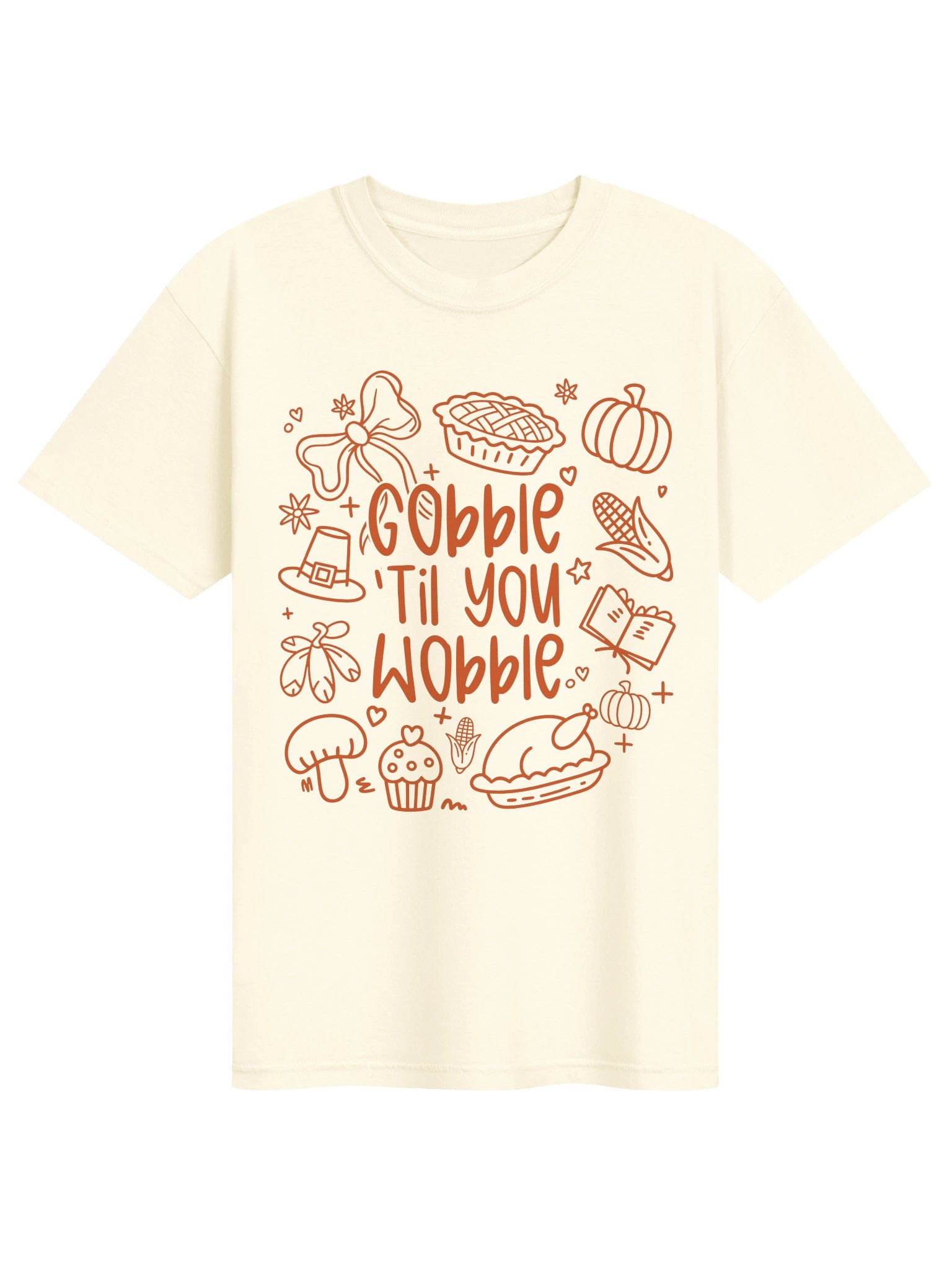 Gobble ’Til You Wobble Comfort Colors T-Shirt | Thanksgiving Food Tee product image (1)