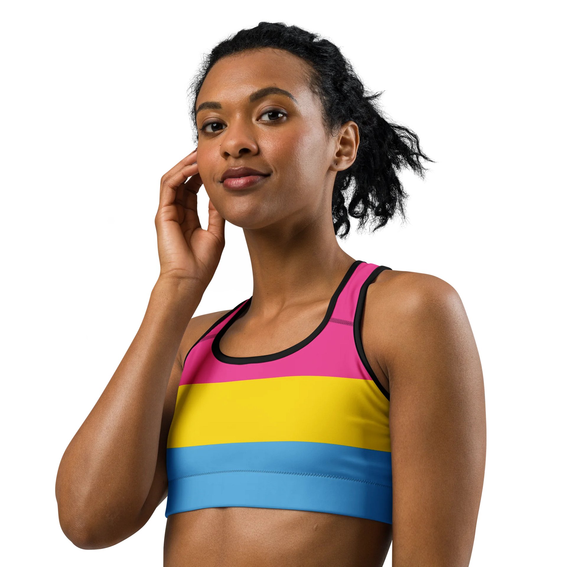 Pansexual Pride Flag Sports Bra product image (2)