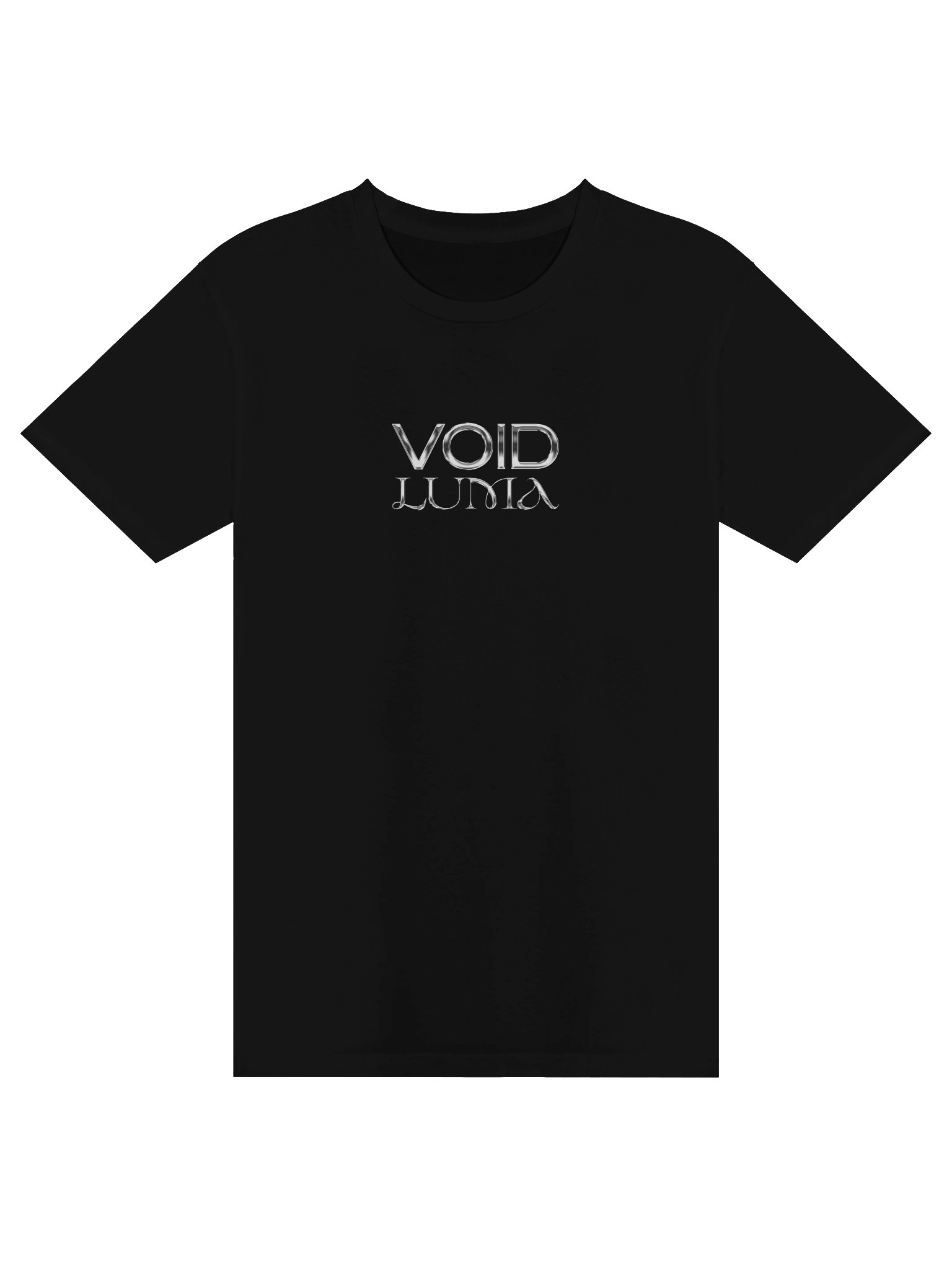 "VOID LUMA" Chrome Typography Premium Tee – Y2K Futuristic Streetwear product image (1)