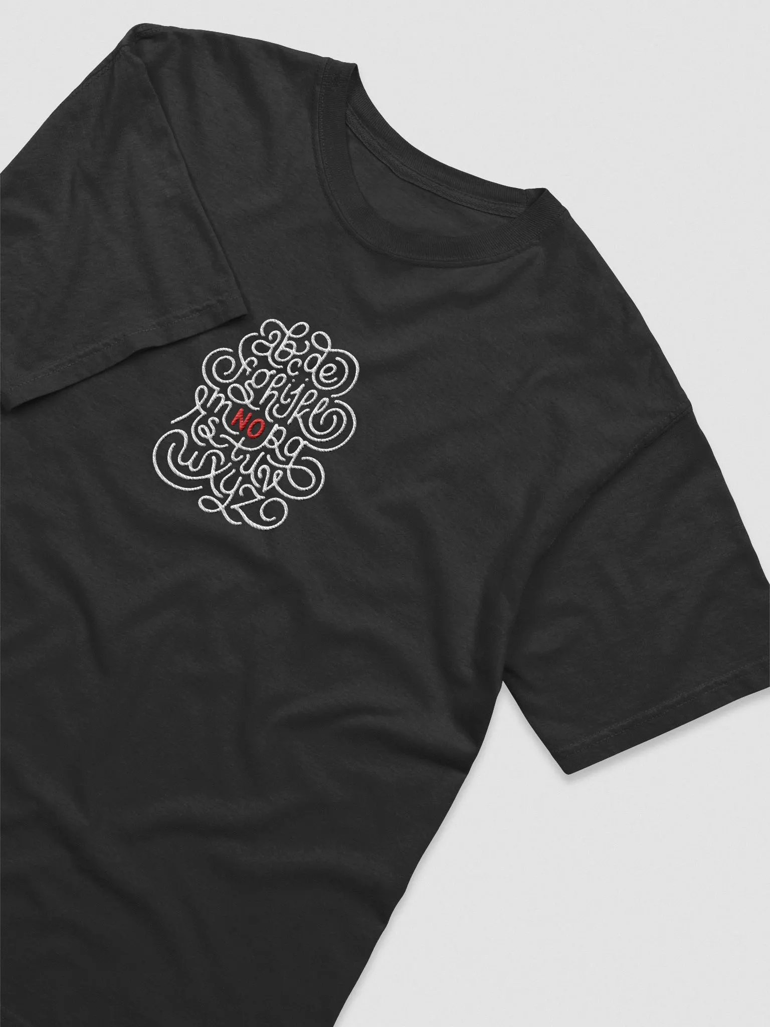 No Alphabet Embroidered T-Shirt product image (24)