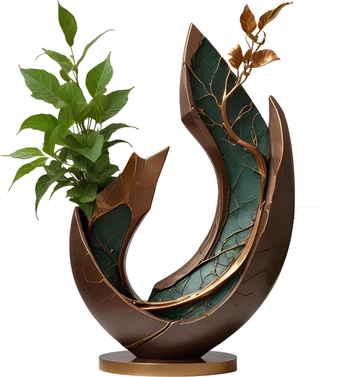 Bronze Euphoria – Botanical Harmony Sculpture PNG product image (1)