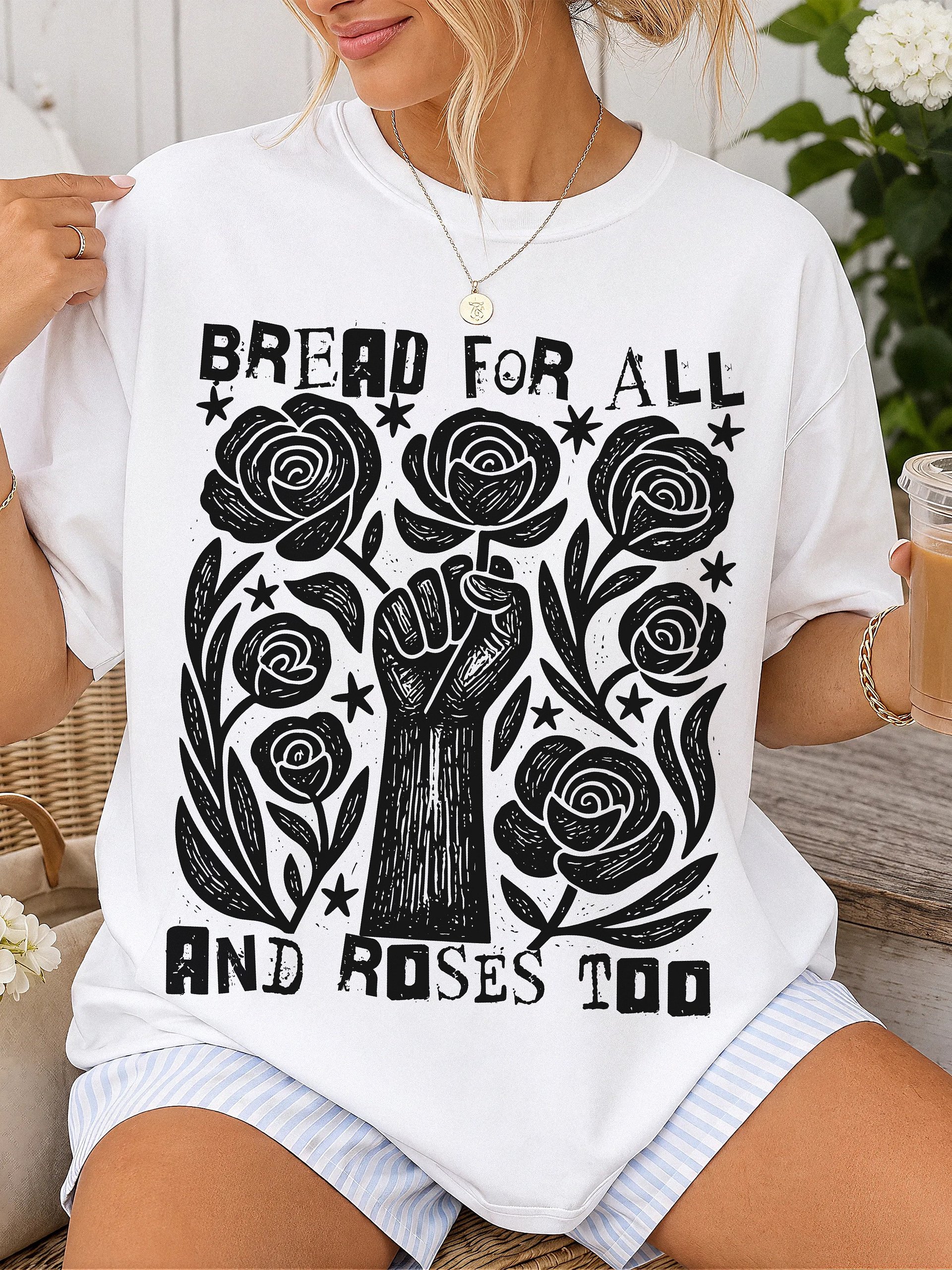 Democratic Socialist Bread For All And Roses Too Shirt product image (48)