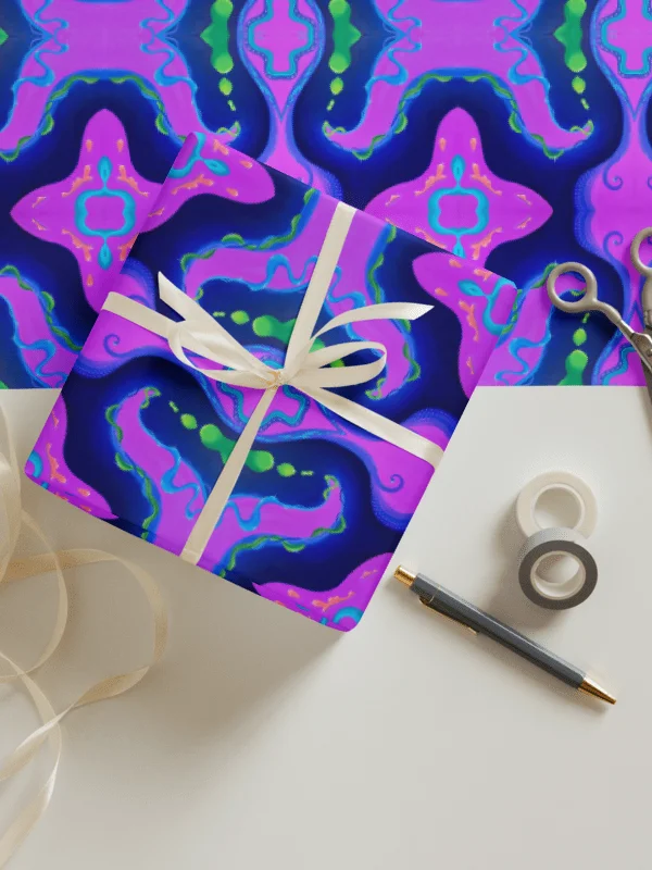 Neon Space Party Kaleidoscopic Wrapping Paper product image (2)
