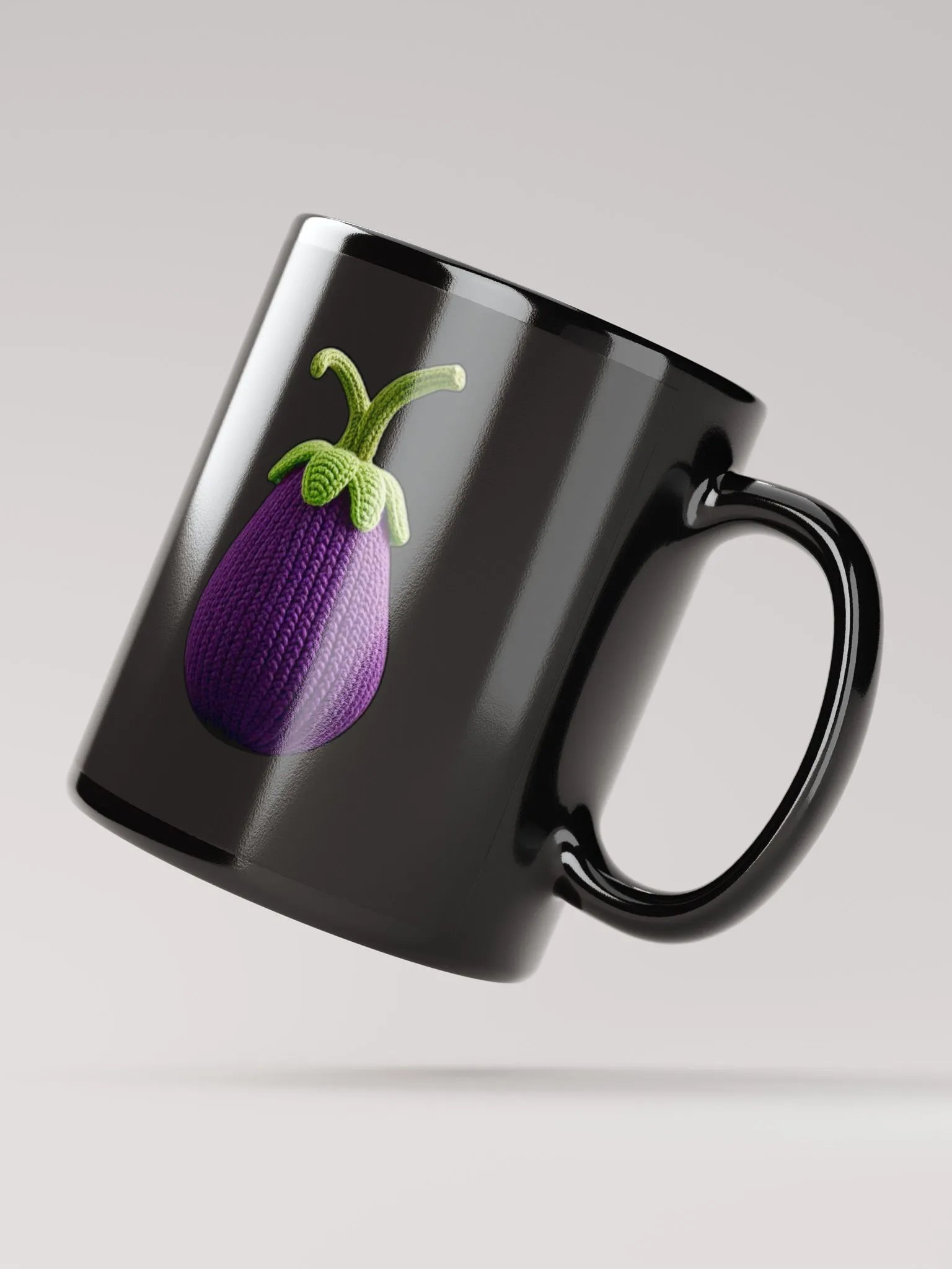 CozyAvocado Black Glossy Mug Egg Plant #1 product image (2)