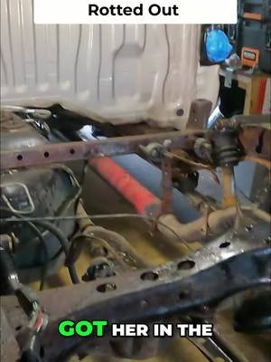Truck teardown in progress! 🛠️ First up: tackling those shocks and prepping for some serious rust removal. This is where the real work begins. #CarRestoration #MechanicLife #DIY #TruckLife #GarageBuild