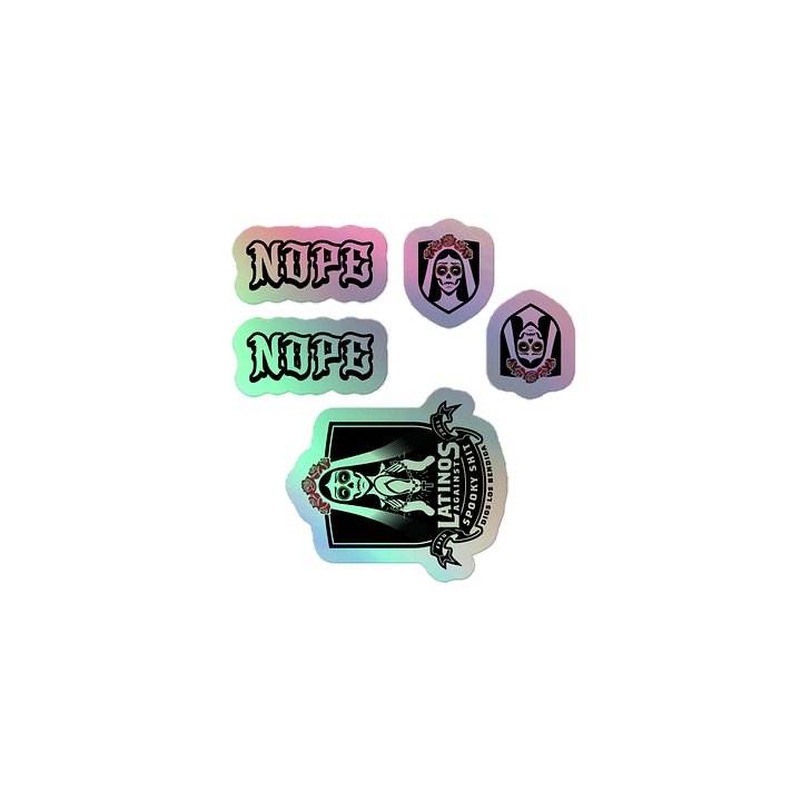 2026 LatinosAgainstSpookyShit Logo Holo Stickers product image (1)