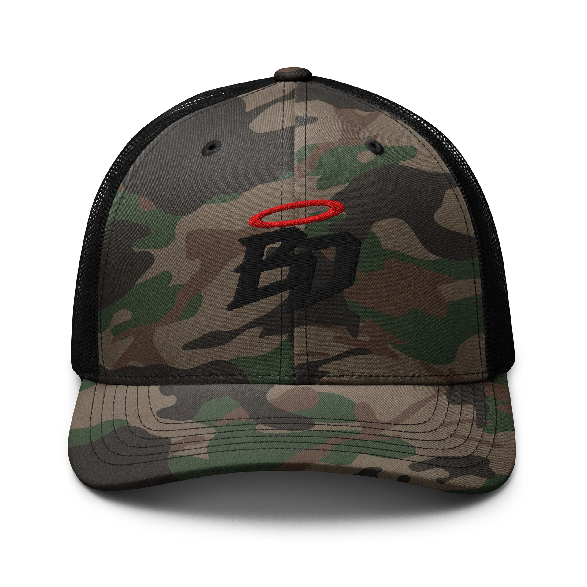 Booty Demon BD Lettermark Men's Camo Embroidered Trucker Hat product image (1)