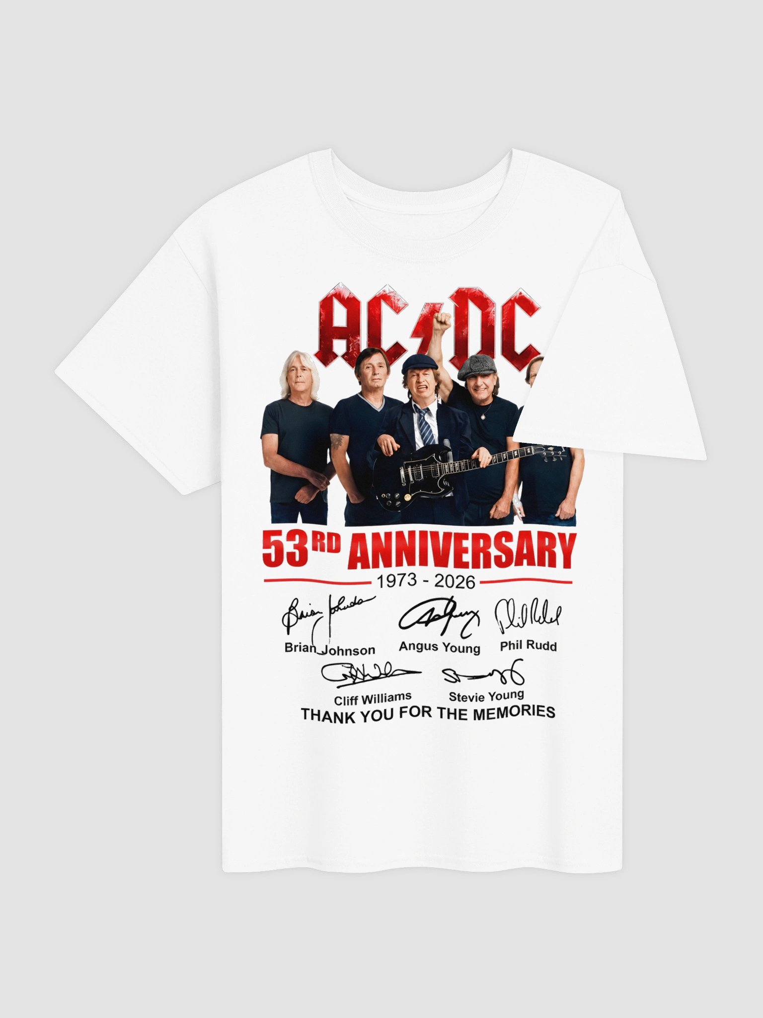 Vintage ACDC 53rd Anniversary Signatures T-Shirt, Thank You For