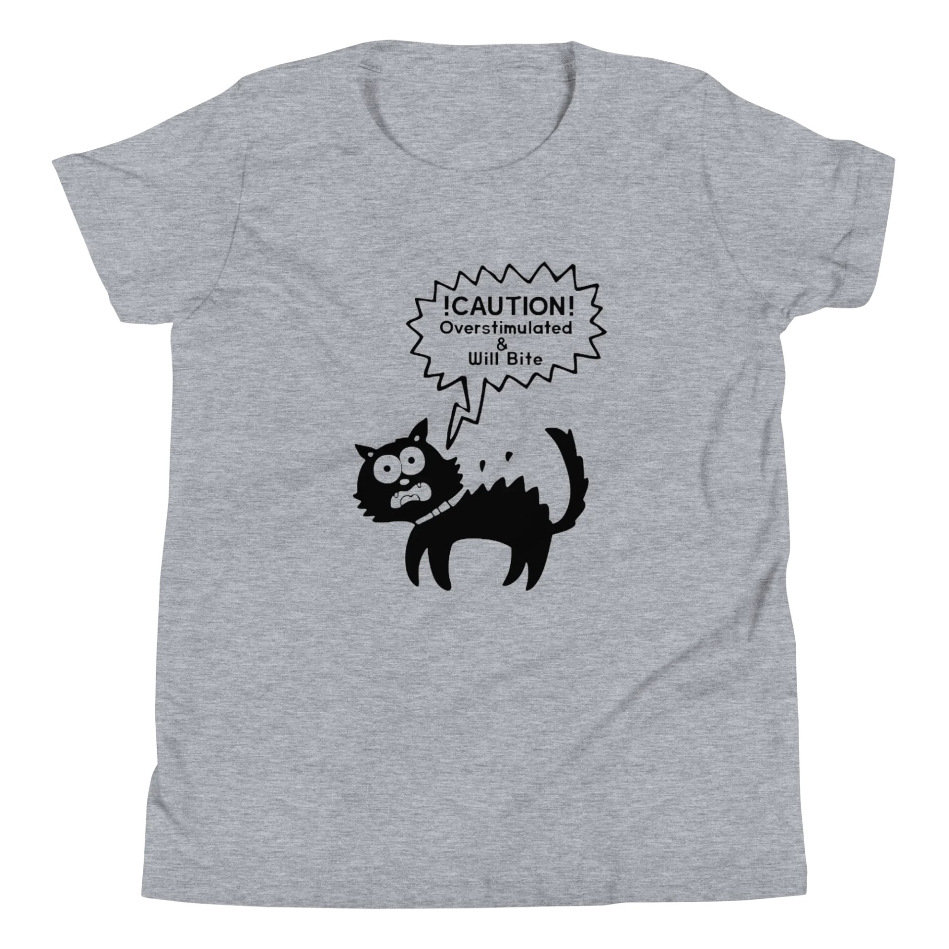 CAUTION OVERSTIMULATED CAT YOUTH TEE product image (28)
