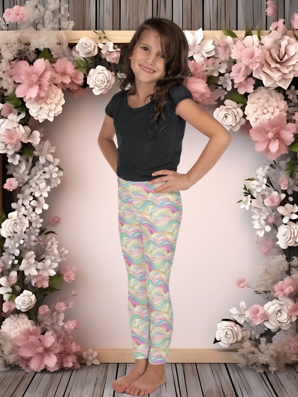 Pastel Marble Waves Kids Leggings product image (1)