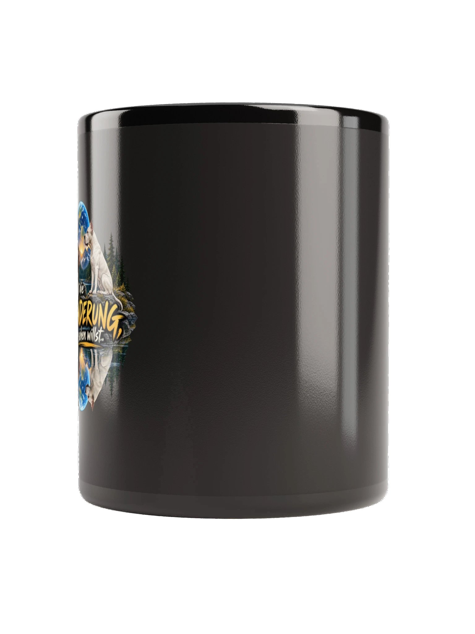 Du bist die Veränderung – Bergsee | Schwarze Keramiktasse product image (2)