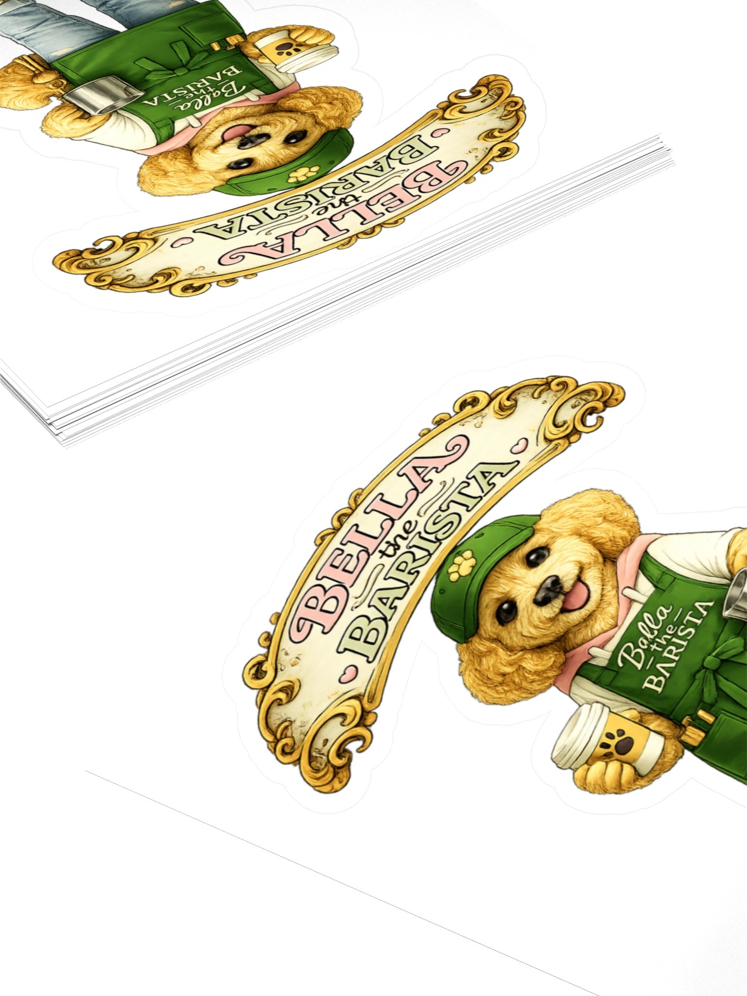 Bella the Barista Dog Kiss Cut Sticker product image (4)