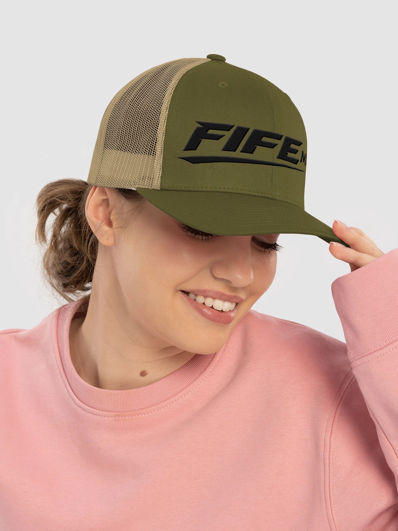 FifeMX Stitch Retro Trucker Hat – Black Logo product image (24)