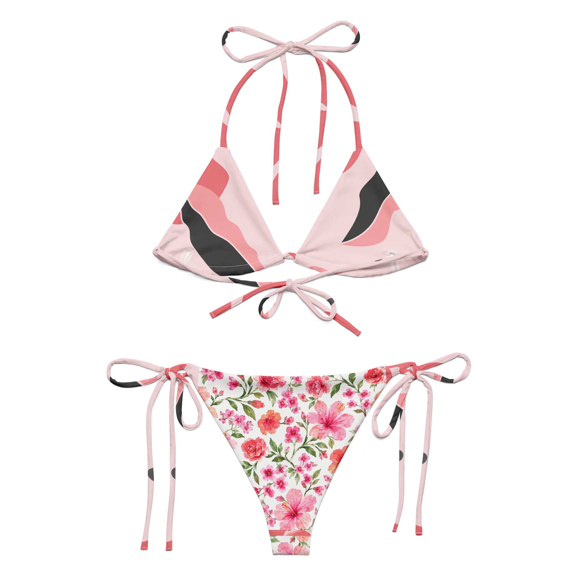 Outer Banks Sarah Cameron Pink Floral String Bikini Set product image (7)