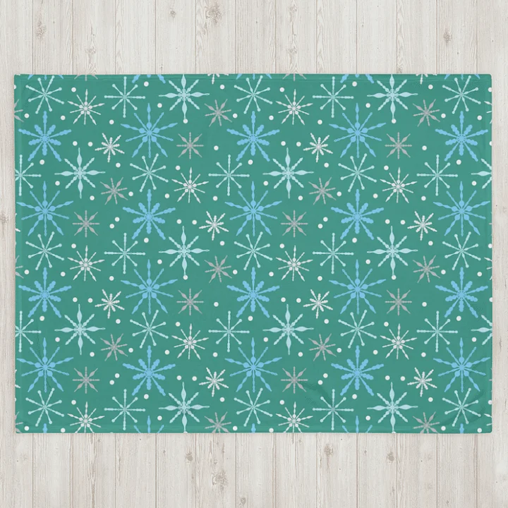 Snowflakes in Aqua Throw Blanket product image (2)