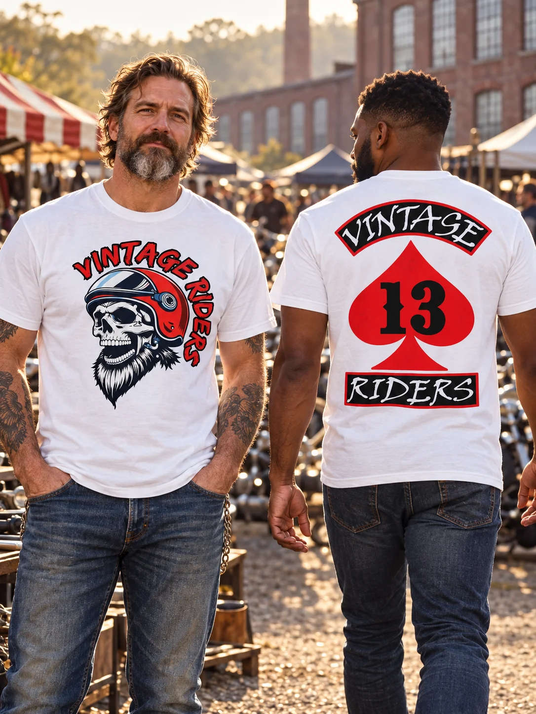 Bearded Skull + Vintage Riders 13 — Gildan Heavyweight Tee product image (1)