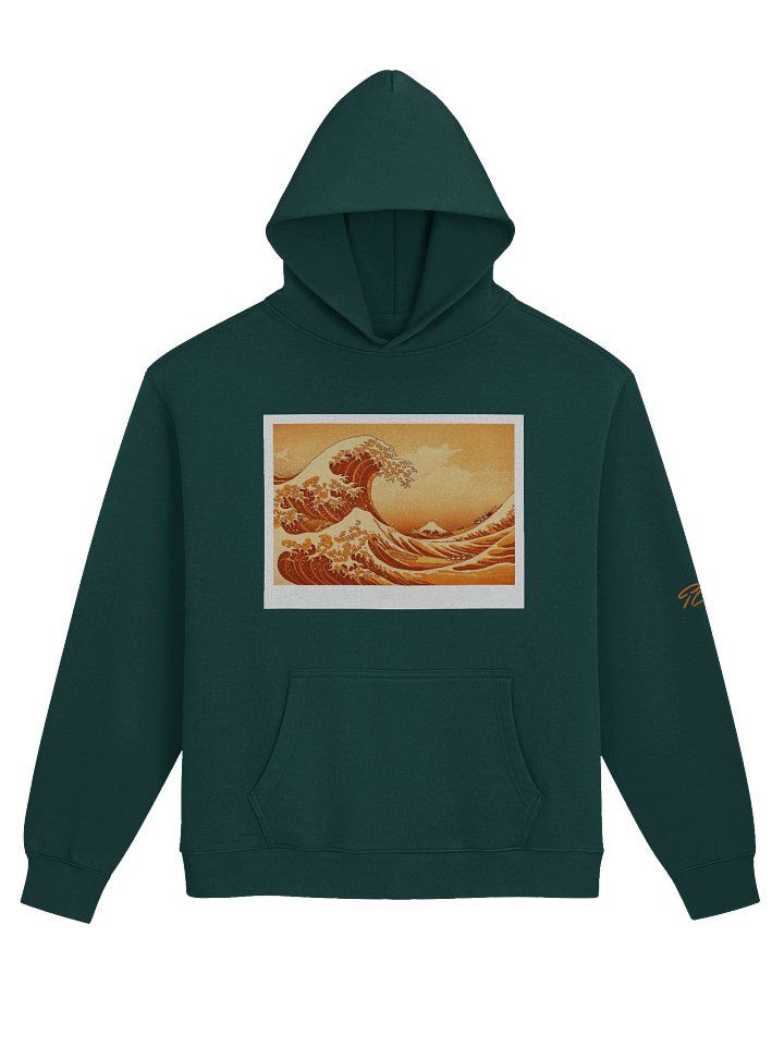 Orange Hokusai Pine Green Oversized Hoodie product image (1)