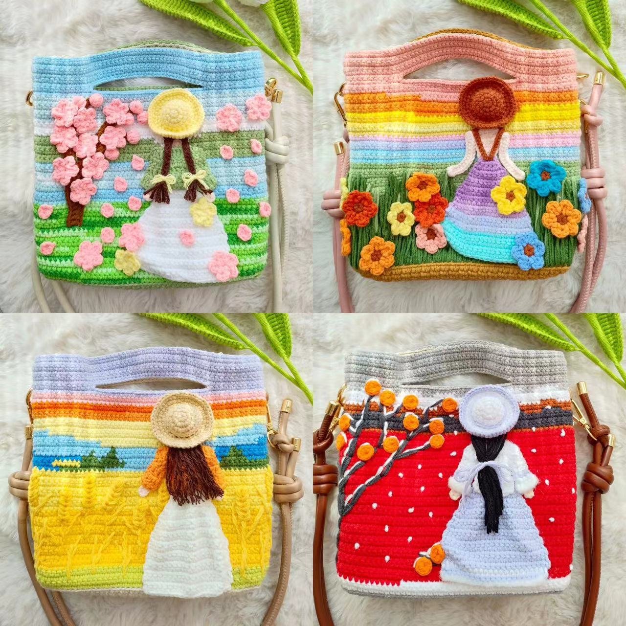 Four Seasons Crochet Bag Collection 🌈 | Spring/Summer/Fall/Winter Landscape Patterns product image (1)