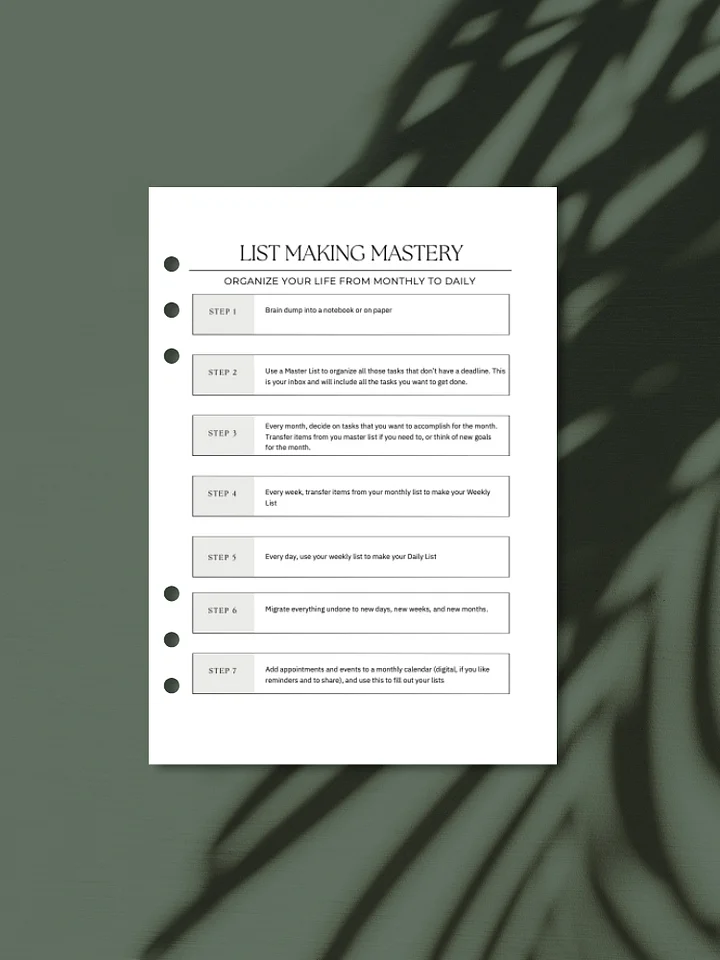 List Making Mastery Guide | A5 Productivity Printable product image (1)