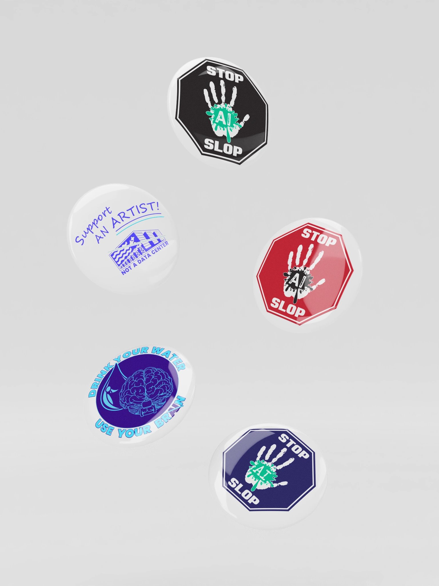 Anti-AI Pin Buttons product image (3)