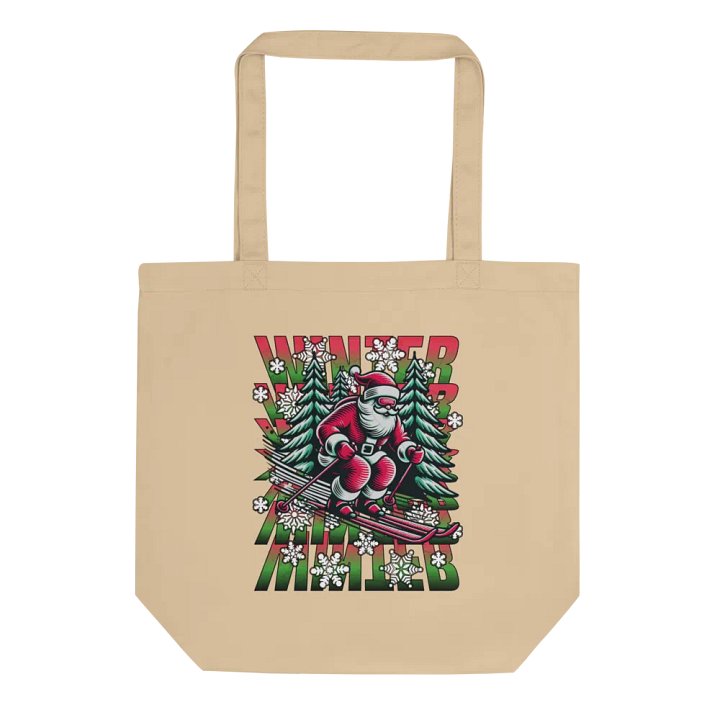 Winter Santa Skiing Wonderland Eco Tote Bag product image (1)