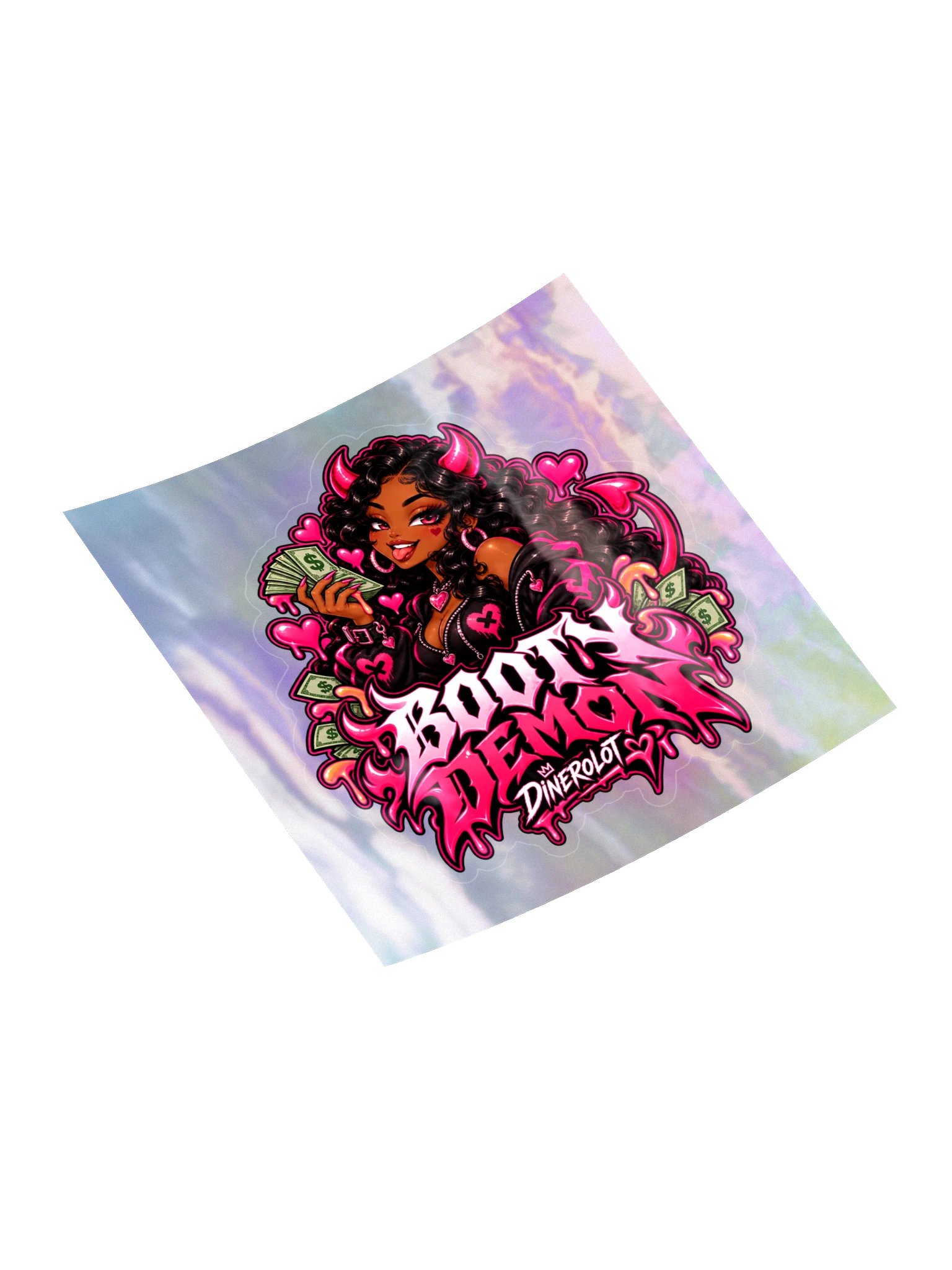 DINEROLOT Holographic Sticker Sheet - Black Hair product image (4)